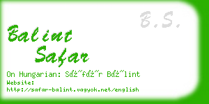 balint safar business card